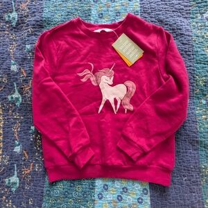 NWT H&M Pink Unicorn Sweatshirt Size 8